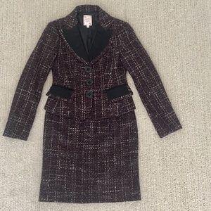 Nanette Lepore Jacket skirt suit Sz 4 Tweed wool